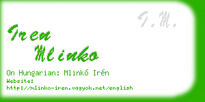 iren mlinko business card